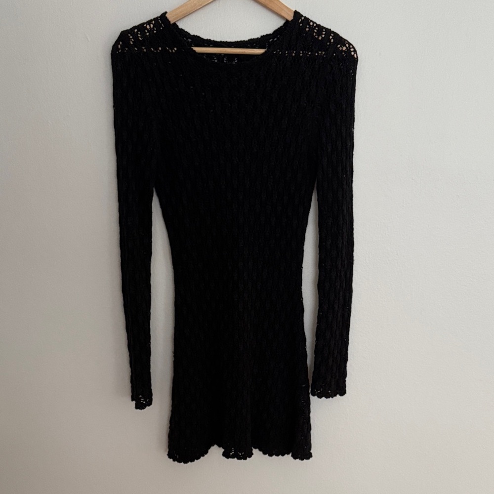 Reformation Black Long Sleeve Dress